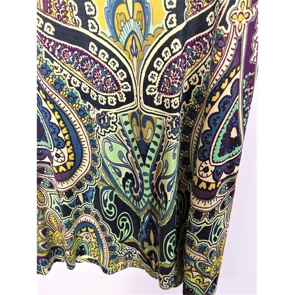 Live and Let Live Green Paisley Short Sleeve Women's SZ Small Top - Picture 9 of 10